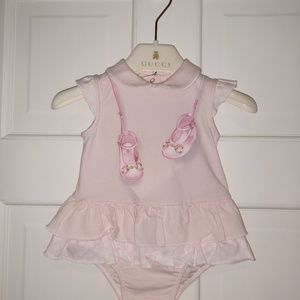 Gucci ballet infant onesie with bib